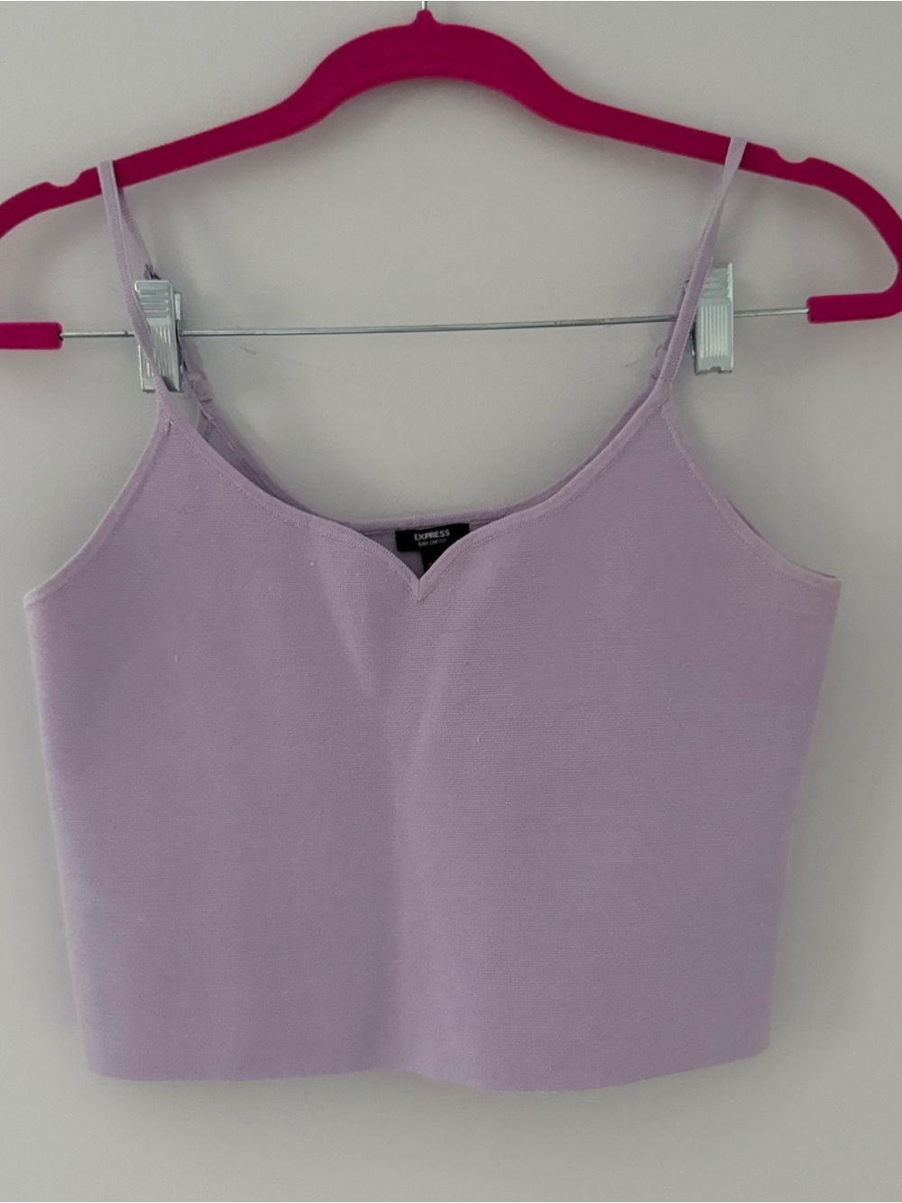 Express Lavender Scoop V-Notch Crop Cami